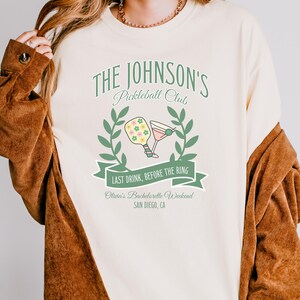 Custom Pickleball Club Shirt, Bachelorette Weekend, Personalized Bride Shirt, Comfort Colors Bridal Party Gift, Last Drink Before the Ring