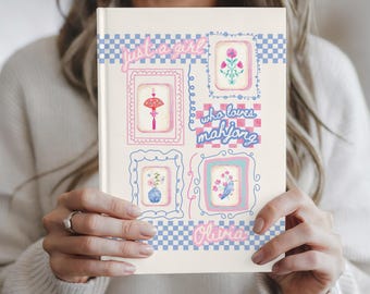 Personalized Mahjong Notebook | Just a Girl Who Loves Mahjong Journal | Custom Mahjong Gift for Players & Groups | Cute Mahjong Journal