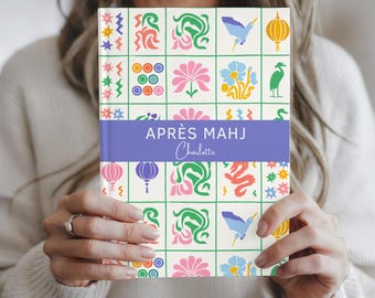 Diario di Mahjong personalizzato, regalo per hostess dopo il Mahjong, bomboniera personalizzata per una festa di Mahjong, regalo Mahjong preppy per una serata di gioco, regalo per hostess