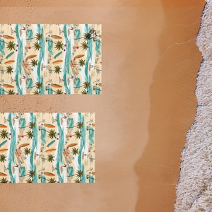 Personalized Name Palm Tree Beach Towel, Custom Palm Tree Pool Party Towel, Summer Vacation Gift, Girls Trip Gift, Family Travel Towel