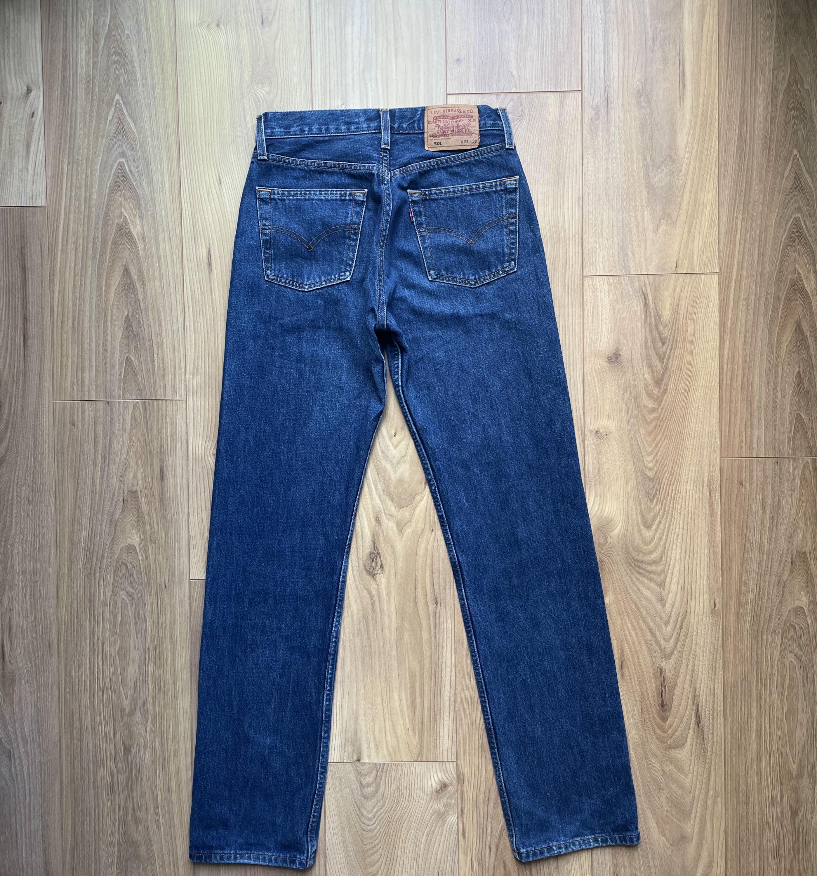 Jean Levi's 501 W29 L32 Vintage Denim Straight Washed Y2k 90s Blue
