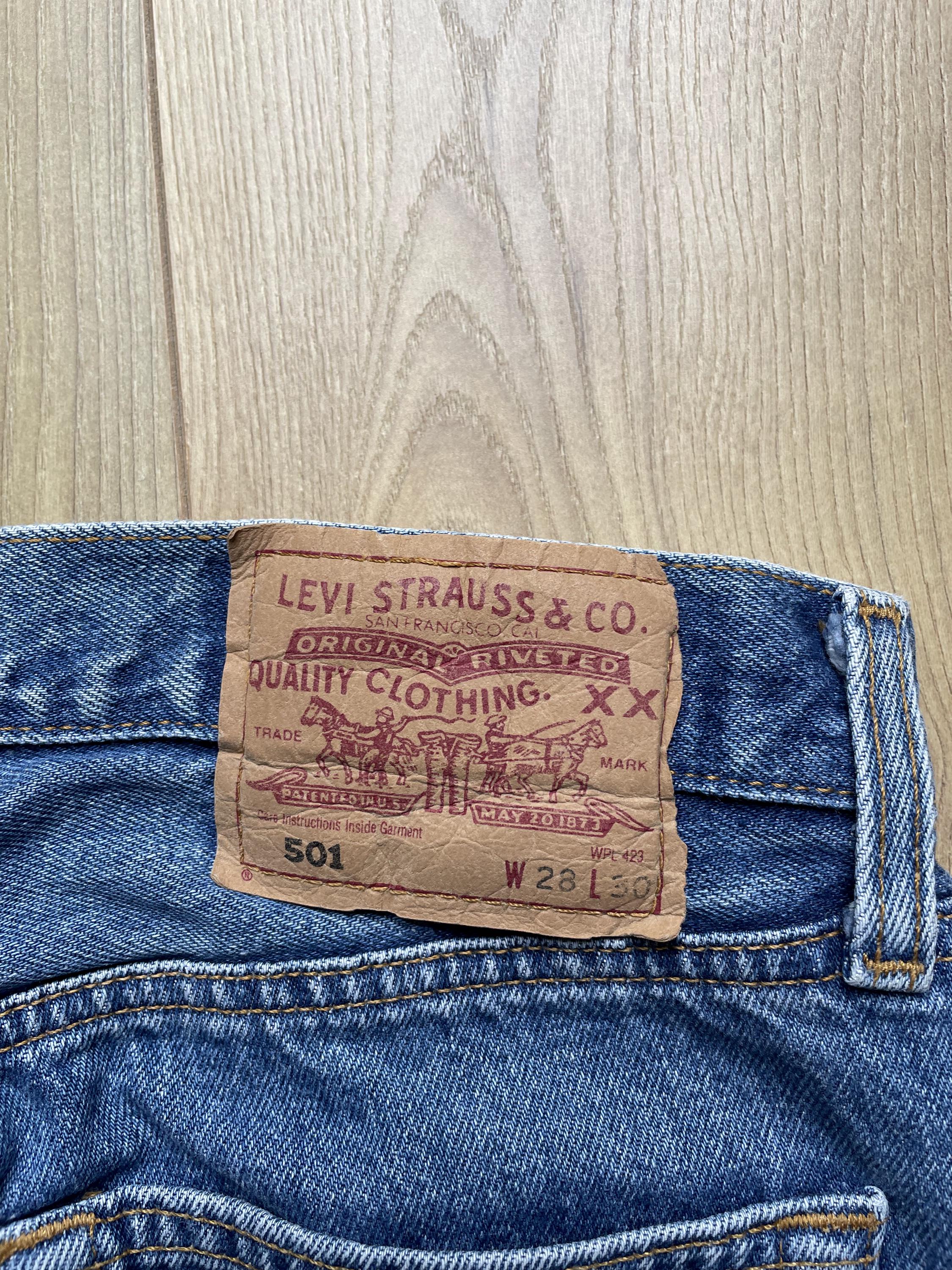 Jean Levi's 501 W28 L30 Vintage Denim Straight Washed Y2k 90s Blue
