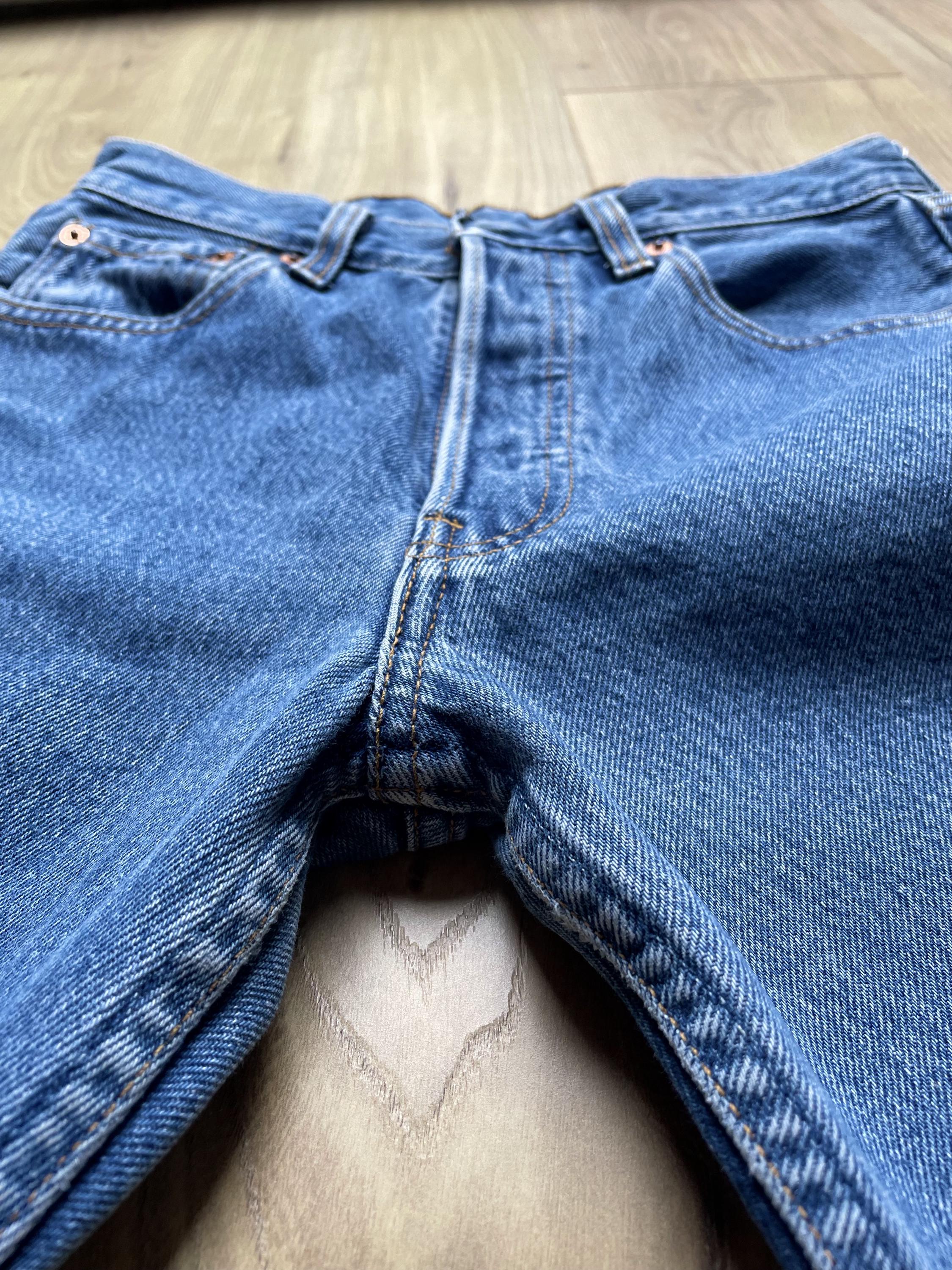 Jean Levi's 501 W28 L30 Vintage Denim Straight Washed Y2k 90s Blue