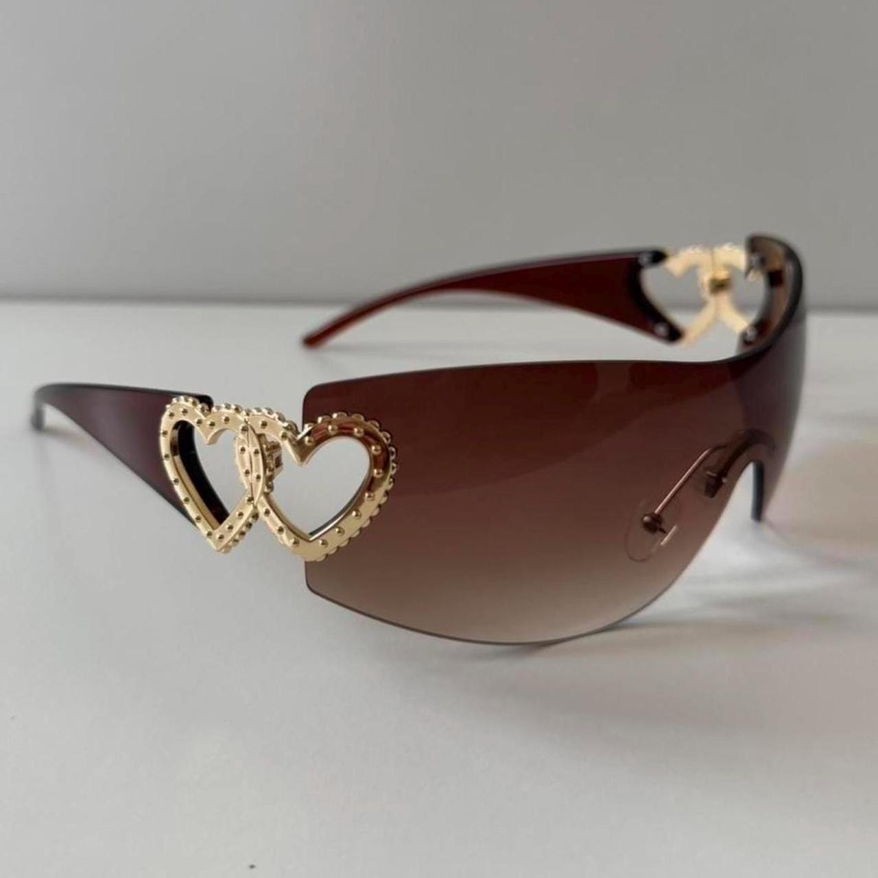 Y2K SUNGLASSES | Y2k 2000s Vintage Style Brown Oversized 