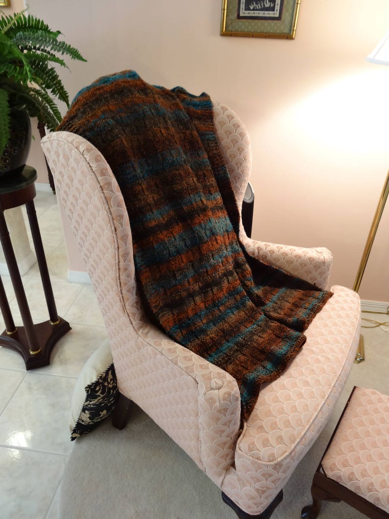 Handknitted WHEELCHAIR AFGHAN BLANKET Lap Robe Acrylic Etsy