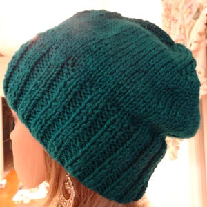 Teal Slouchy Hat - Etsy display picture 2