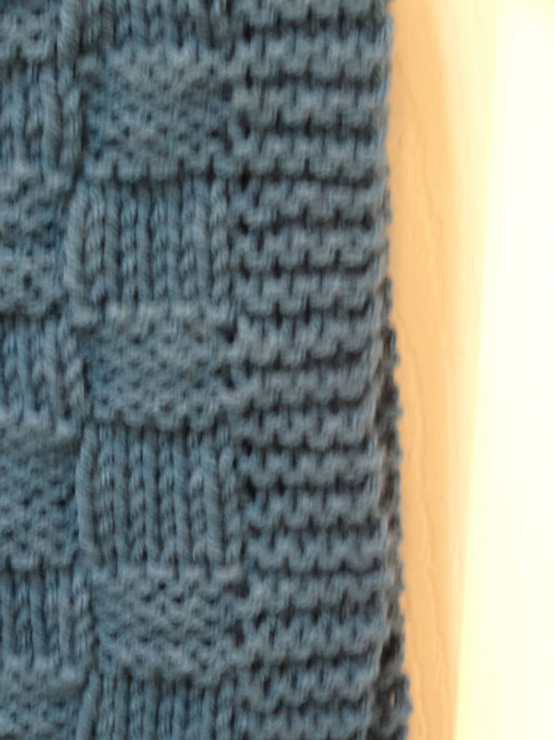 Handknitted WHEELCHAIR Afghan/lap Robe, Teal, Special Needs, Twin 38 by