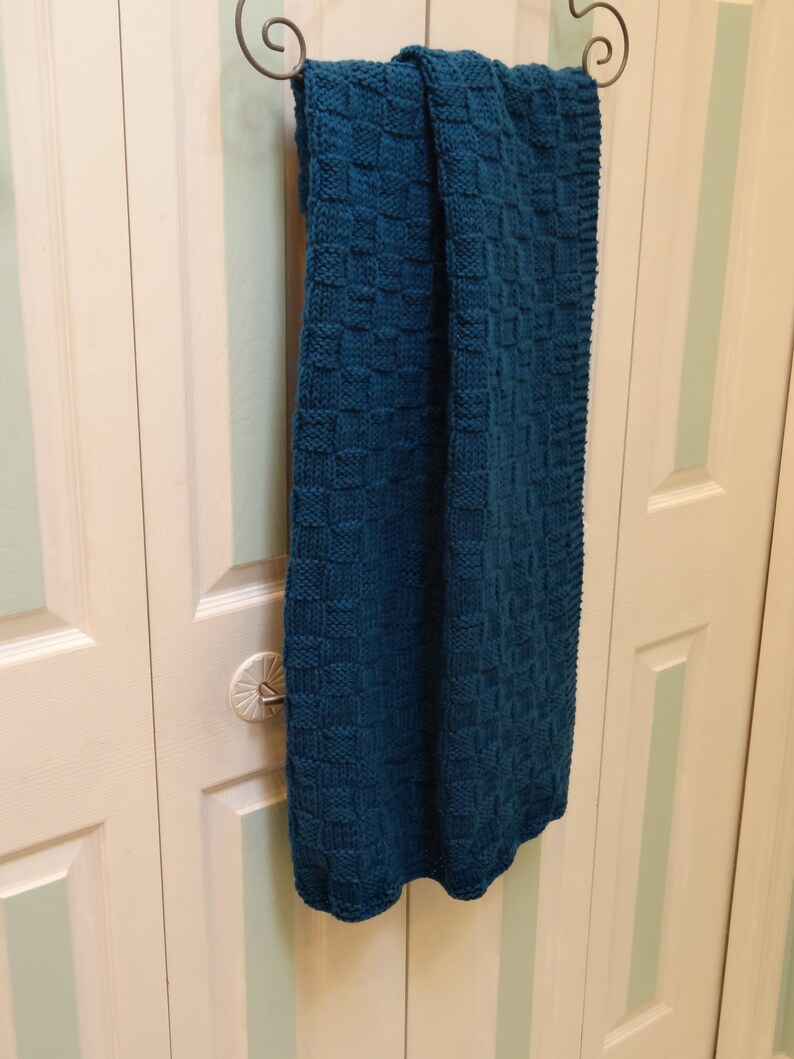 Handknitted WHEELCHAIR Afghan/lap Robe, Teal, Special Needs, Twin 38 by