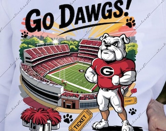 Bulldogs Football SVG: Let&#39;s Go Dawgs, Game Day Shirt Design (Digital Download)