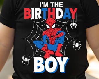 Imágenes prediseñadas personalizadas de arañas para cumpleaños de niño en formato PNG y SVG / Cumpleaños de superhéroes en formato DXF / Descarga digital con temática de arañas para fiestas