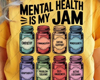 Mental Health Is My Jam SVG: Therapist Shirt Design, Counselor Clipart