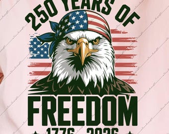 250 años de libertad PNG SVG Águila patriótica América 250 Diseño de bandera de EE. UU.