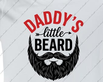 Archivo SVG PNG "El pequeño tirador de barba de papá", diseño divertido para papás con barba, archivo de corte para regalo de papá primerizo, archivo SVG para camiseta de bebé, archivo DXF para Cricut y Silhouette para el Día del Padre
