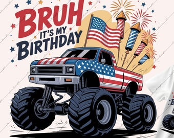 Cumpleaños de Monster Truck para niños: Diseño de camiseta divertida para niños (archivo digital)