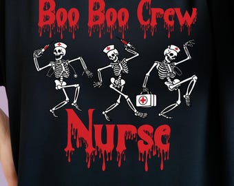 Enfermera de Boo Boo Crew PNG / Enfermera fantasma SVG / Enfermería Halloween / Atención médica Halloween SVG / Lindo clipart de enfermera fantasma