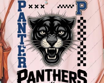 PNG SVG de Panthers / SVG de la mascota Panther / Camiseta de espíritu escolar / Diseño para el día del partido / Nación Panther / Sublimación del equipo universitario