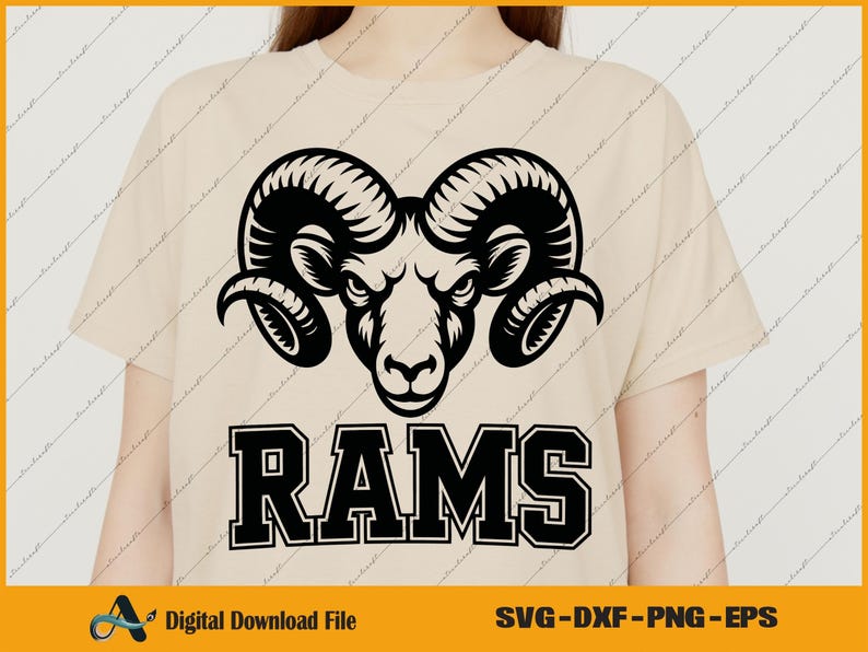 Rams Mascot Logo: School Sports Team SVG PNG Files (digital Download ...