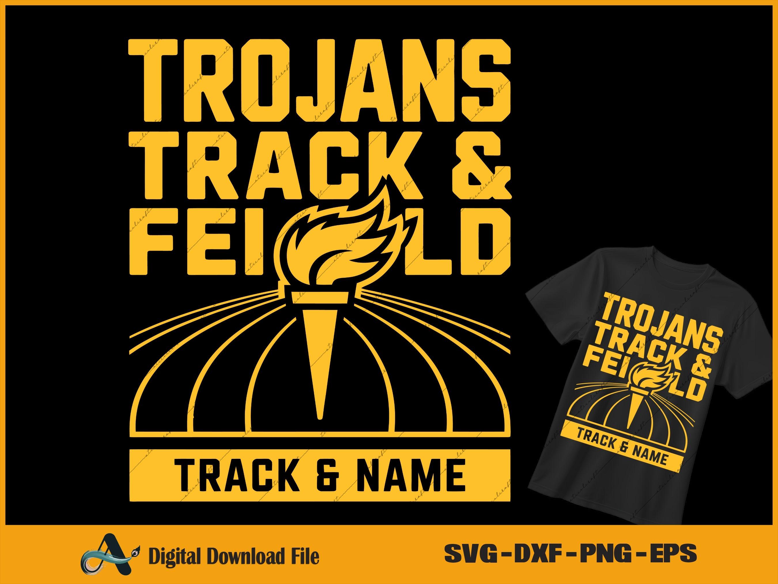 Trojan Track & Field SVG: School Mascot Clipart (Digital Download)