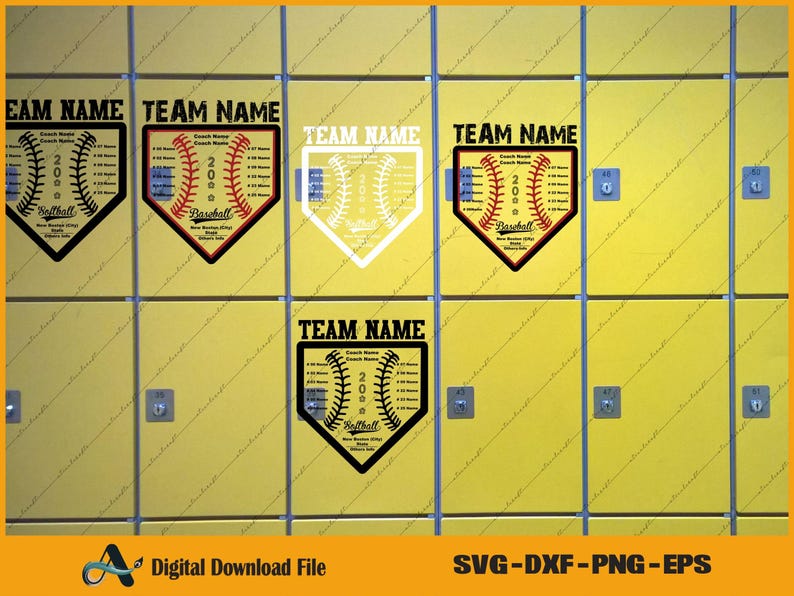 Baseball Diamond SVG Team Roster Template Sports Design Instant ...