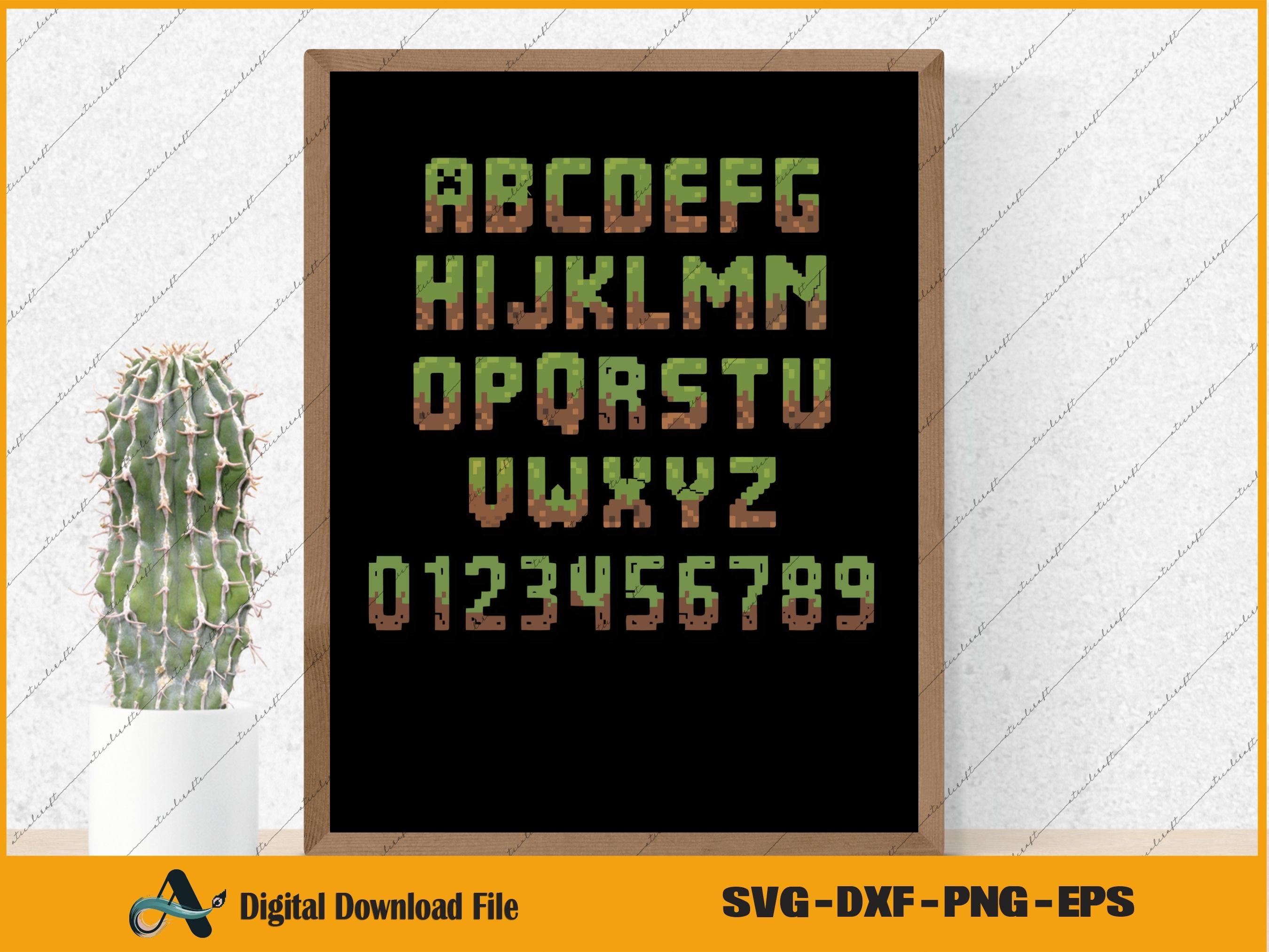 Minecraft Cursive Name Minecraft Font SVG Bundle All Minecraft Alphabet PNG, Gamer Gift ...