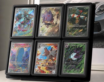 Magnetic Toploading Card Frame | Display for 6 Cards | Wall Mount & Stand | Expandable Trading Card Display | Gift Idea
