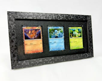Pokemon Card Frame for 3 Magnetic Cases | Prismatic Design Structure | UV-Protected Front Panel | Wall & Tabletop Display | Gift Idea