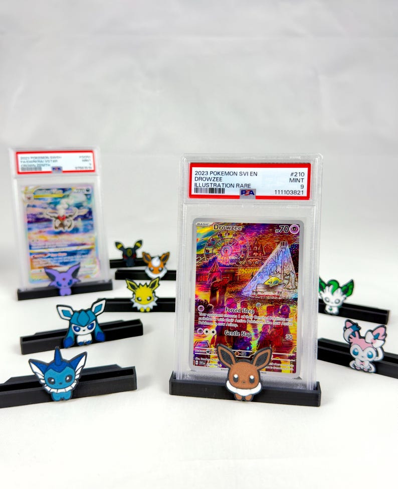 Sammelkartenhalter im Evoli Design | Kartenhalter | Tcg-Kartenhalter | Eeveelutions | Toploader | Magnet Case & PSA/Beckett/CGC/AOG Bild 3