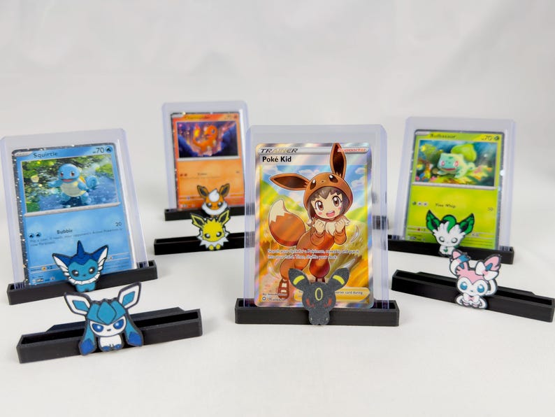 Sammelkartenhalter im Evoli Design | Kartenhalter | Tcg-Kartenhalter | Eeveelutions | Toploader | Magnet Case & PSA/Beckett/CGC/AOG Bild 2