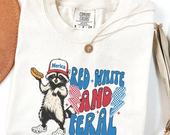 Feral Raccoon 4th of July Comfort Colors Tee - Independence Day Shirt