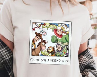 Comfort Colors Disney Toy Story polaroid-shirt, shirt You've Got a Friend in Me, Woody Buzz Jessie Rex Slinky Bullseye Graphic cadeau gezellig shirt