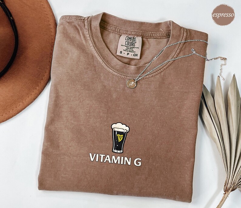Comfort Colors® Vitamin G Shirt Comfort Colors, Funny Beer Guinness Style Graphic Tee, Irish Drinking, St Patrick’s Day T Shirt, Unisex Gift image 5