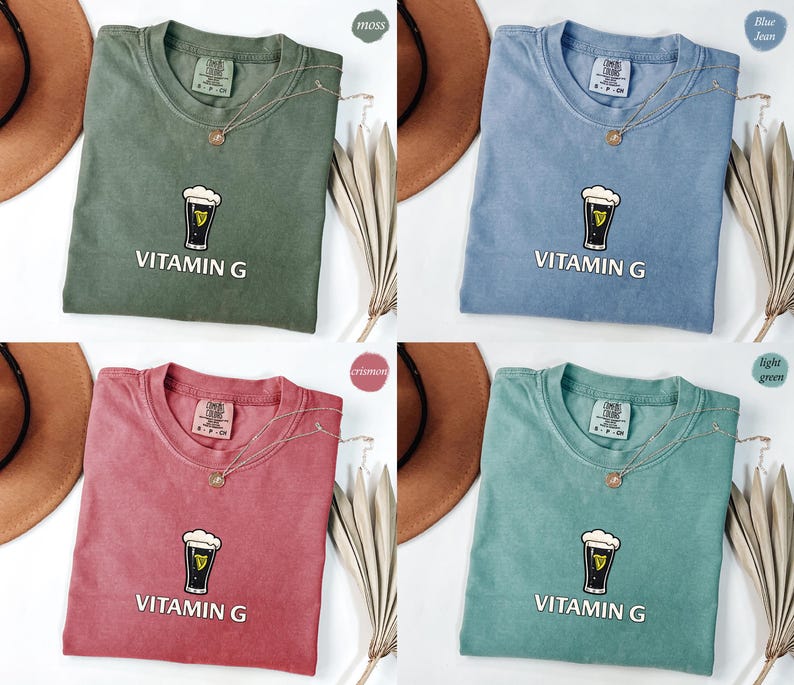 Comfort Colors® Vitamin G Shirt Comfort Colors, Funny Beer Guinness Style Graphic Tee, Irish Drinking, St Patrick’s Day T Shirt, Unisex Gift image 6