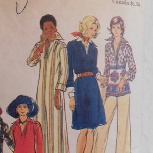Butterick 3356 1970&#39;s Caftan Maxi Dress Pattern - BOHO Pullover Dress or Top Pattern - Flower Child Pattern - Size 8 bust 31 1/2