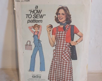 cotton twill bib overall dress