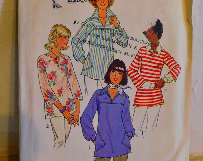 Simplicity 8098 1970's Boho Top Pattern - Pullover Baja Caftan Shirt ...
