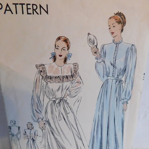 Vogue 6006 Vintage 1950's Nightgown Pattern 1950's Negligee Pattern Full Length Nightgown Pattern Size 12 Bust 30 image 1