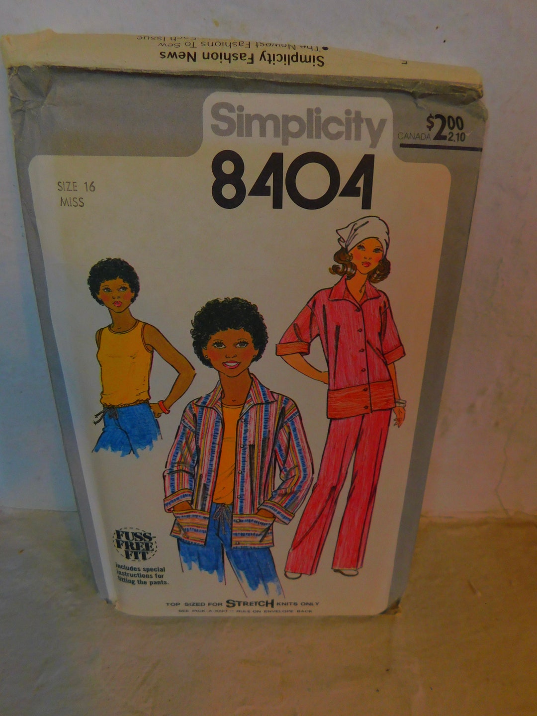 Simplicity 8404 1970's Smock Jacket Pattern Drawstring Waist Top