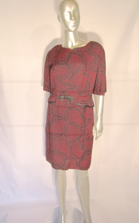 Vintage 1950's Red Wiggle Dress - 1950's Fashions… - image 3