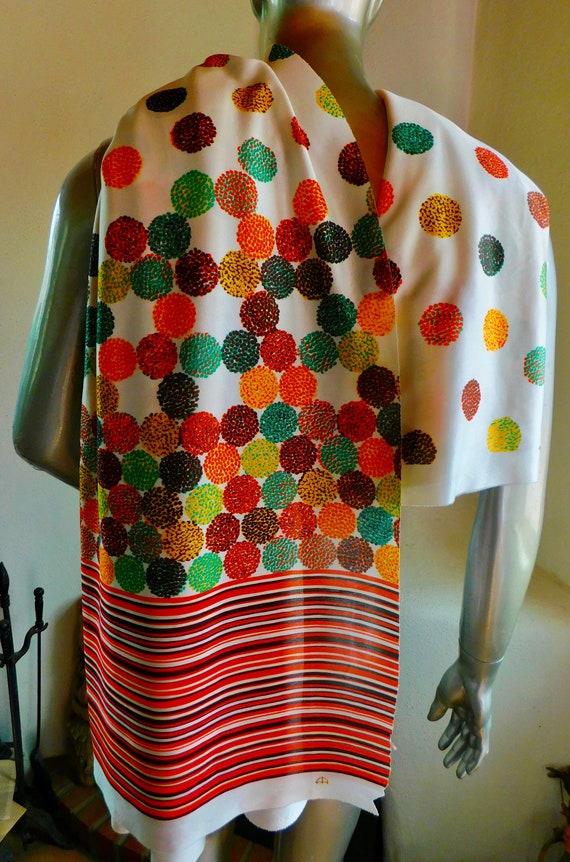 Vintage Fabric Yardage - 1970's Slinky Polyester Border Design Fabric Dots  and Stripes Great for a 1970's Repro Maxi Dress! 3 Yards 64 Wide - Etsy