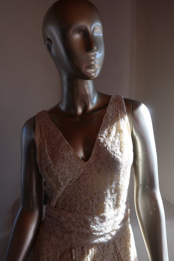 Vintage 1960's Lace Party Dress - Romantic Ivory … - image 4