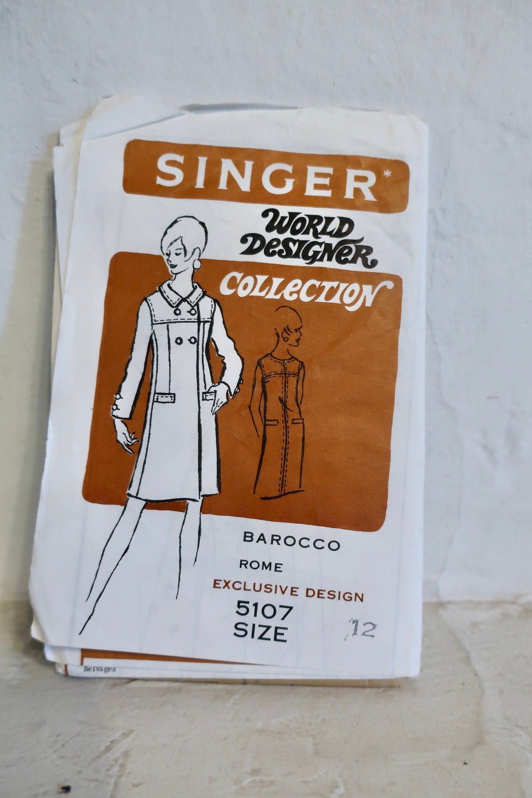 Singer 5107 1960's Designer Dress & Coat Pattern -singer World Designer ...
