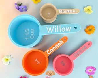 Pet Food Scoop, Personalized Name Handle in PLA with 21 Colors and 20 Sizes
