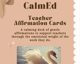 CalmEd Teacher Affirmation Cards | Printable Mindful Wellness & Self-Care Cards (Digital Download)