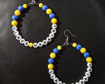 SLAVA UKRAINI Statement Earrings, Show Off Your Support and Solidarity