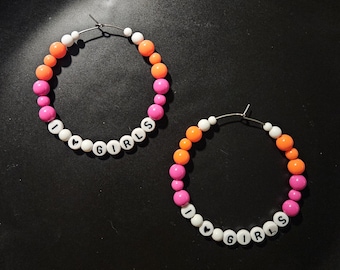 I LOVE GIRLS Statement Hoop Earrings