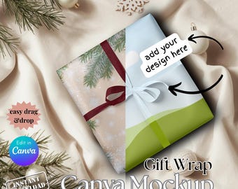 Geschenkpapier Mockup | Canva Geschenkbox (Digitaler Download)