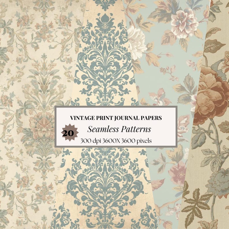 Vintage Journal Paper Printable Set for Junk Journals (digital Download ...