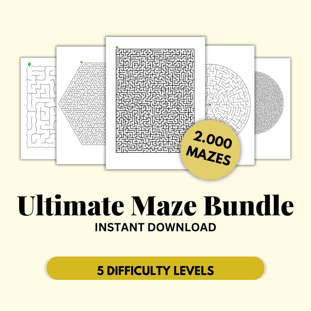 Ultimate Maze Puzzle Bundle – 2000 Unique Mazes to Solve (all 5 ...