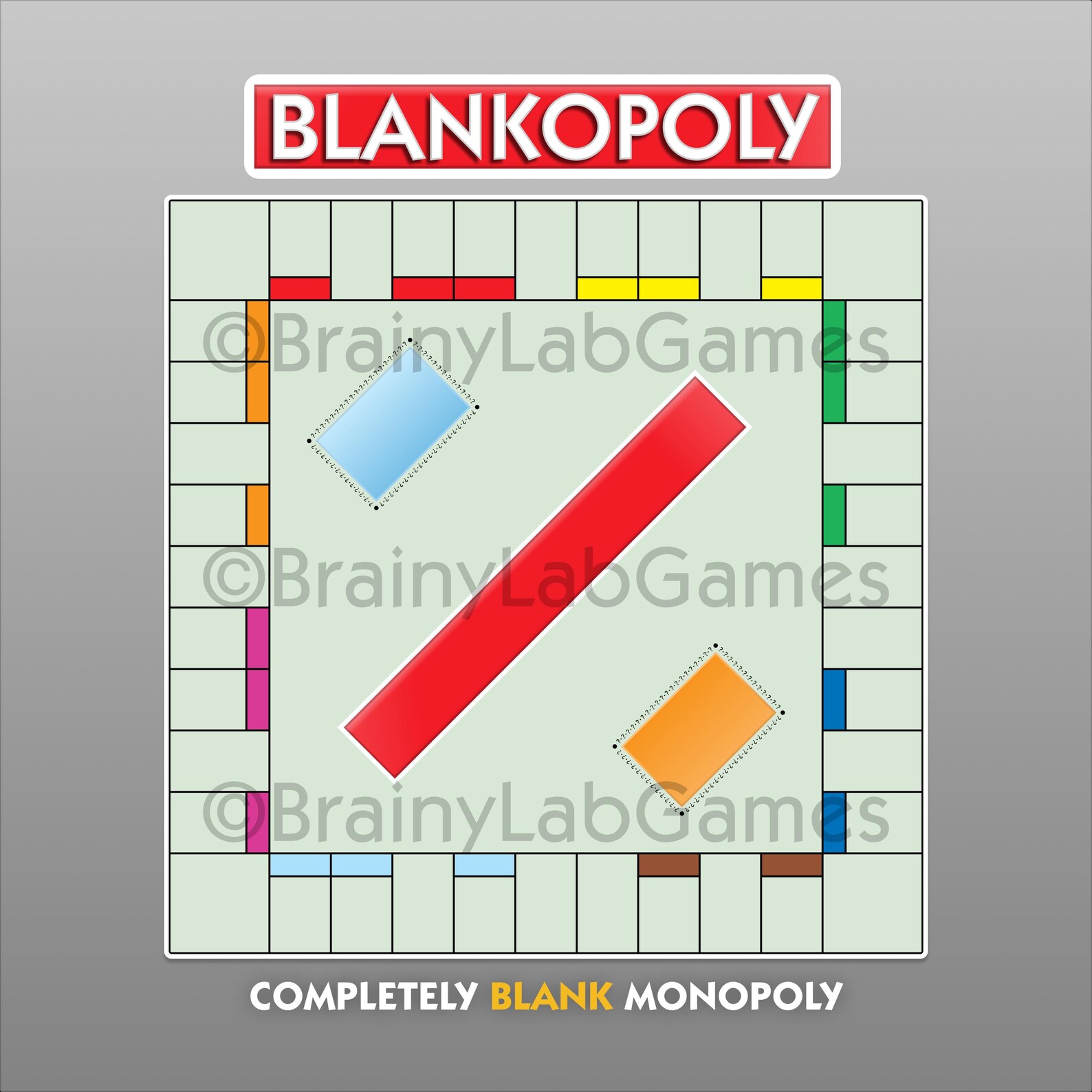 Blank Monopoly Board Template Editable Game Board Customizable