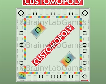 Fully Customizable Monopoly Printable Game | Personalized Board, Cards & Money | Custom Game Design PDF